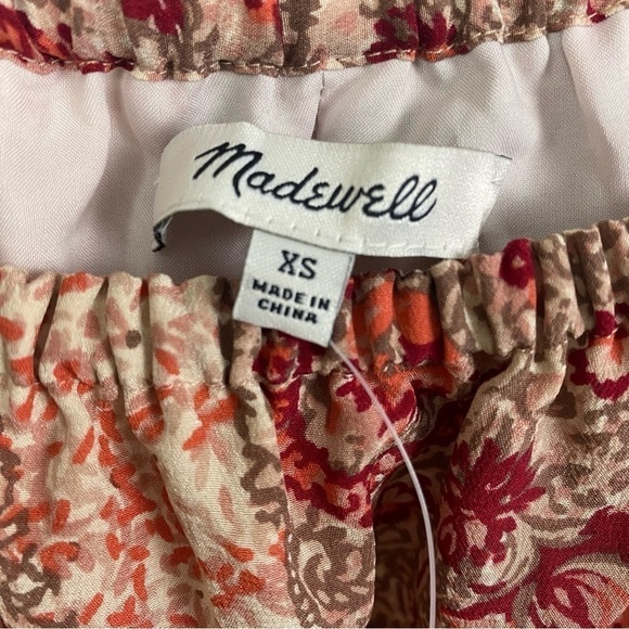 Nwt | Madewell Silk Cold-Shoulder Dress in Watercolor Paisley Size XS - Picture 4 of 13